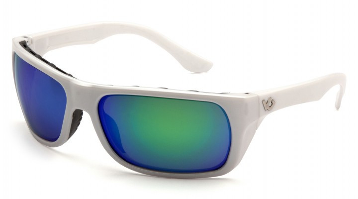 Окуляри поляризаційні (захисні) Venture Gear Vallejo White Polarized (green mirror), дзеркальні синьо-зелені