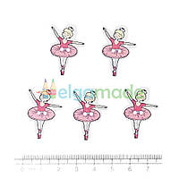 Гудзики дерев'яні БАЛЕРИНИ-2, 21х32 мм, 5 шт, мікс