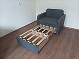 Крісло-ліжко розкладне Ельф-80 см м'яке в тканини сірого кольору, фото 3