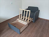 Крісло-ліжко розкладне Ельф-80 см м'яке в тканини сірого кольору, фото 2