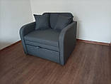 Крісло-ліжко розкладне Ельф-80 см м'яке в тканини сірого кольору, фото 4