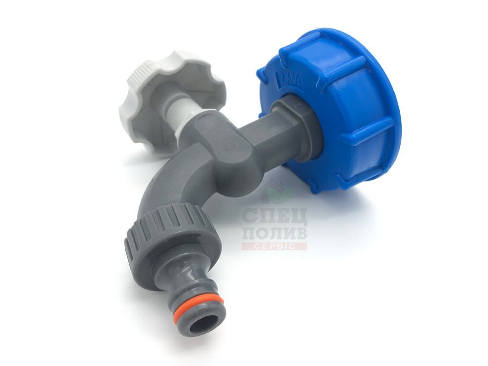 Вентильный Кран с Резьбой 26 Мм (3/4" Дюйма) и Переходником на Шланг ...