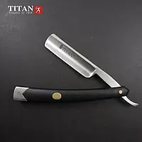 Опасная бритва TITAN Т0001 6/8 дюйма, ручка твердый полимер + кожаный ремень+ воск