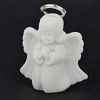 Футляр ангелочек белый бархатный под кулон или ювелирные изделия размер 6,5Х8Х4 см