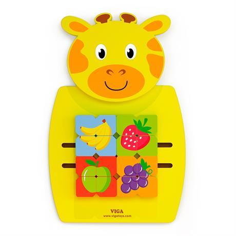 Бізіборд Жираф з фруктами Viga Toys