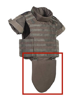 Балалістичний захист паху для бронежилеті Корсар М3, М3 м, М3с ТЕМП 3000, фото 2
