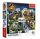 Пазли - 4в1 - 34607 "Світ Юрського періоду", Trefl Динозаври, фото 2
