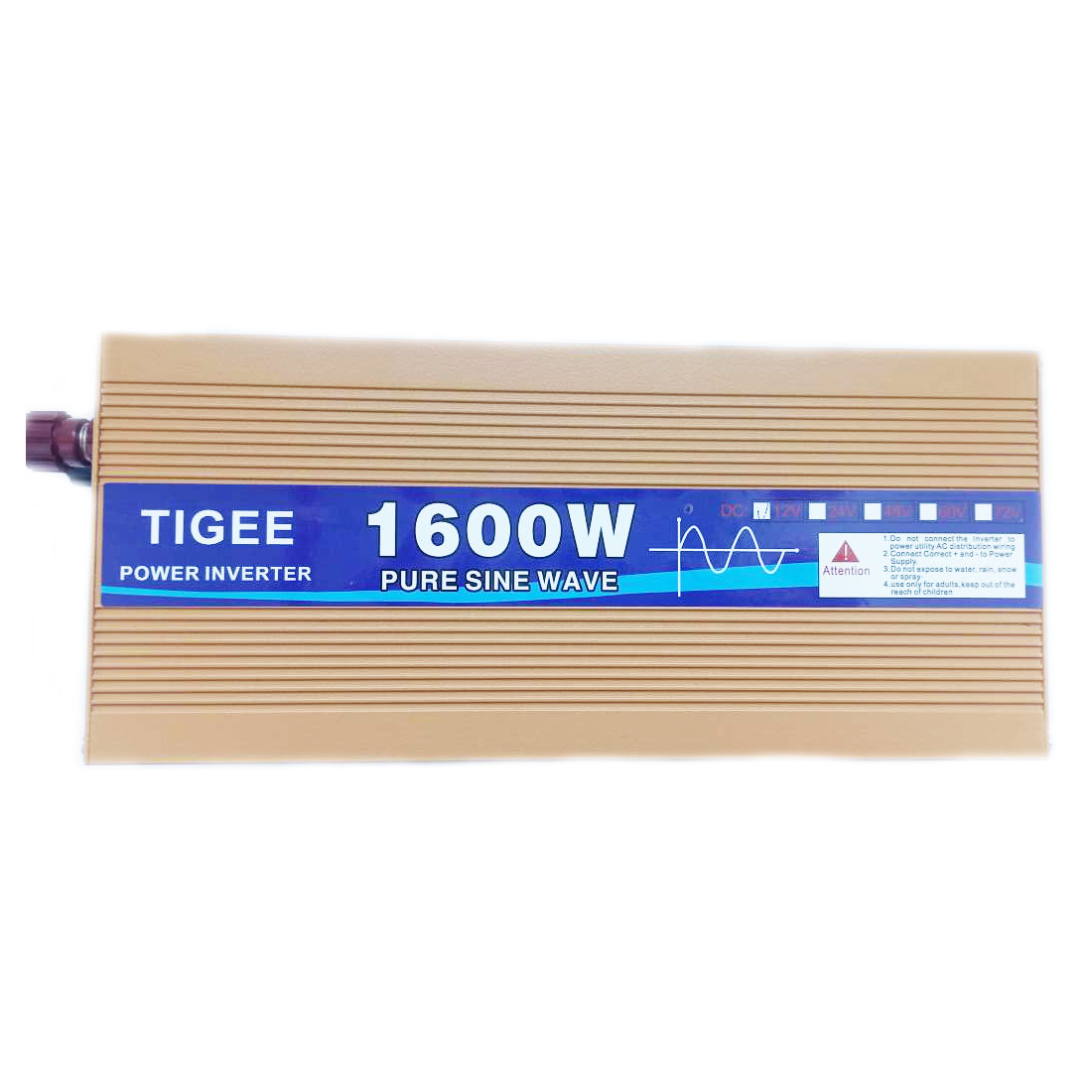 Інвертор Tigee Power 1600W 014 c 12 V на 220 V чиста синусоїда (1розетка) Yellow | Перетворювач напруги
