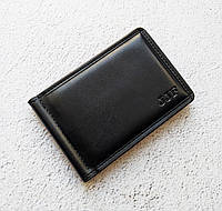 Черный зажим для купюр с монетницей, мужской кошелек на застежке-магните, тонкий зажим из эко-кожи