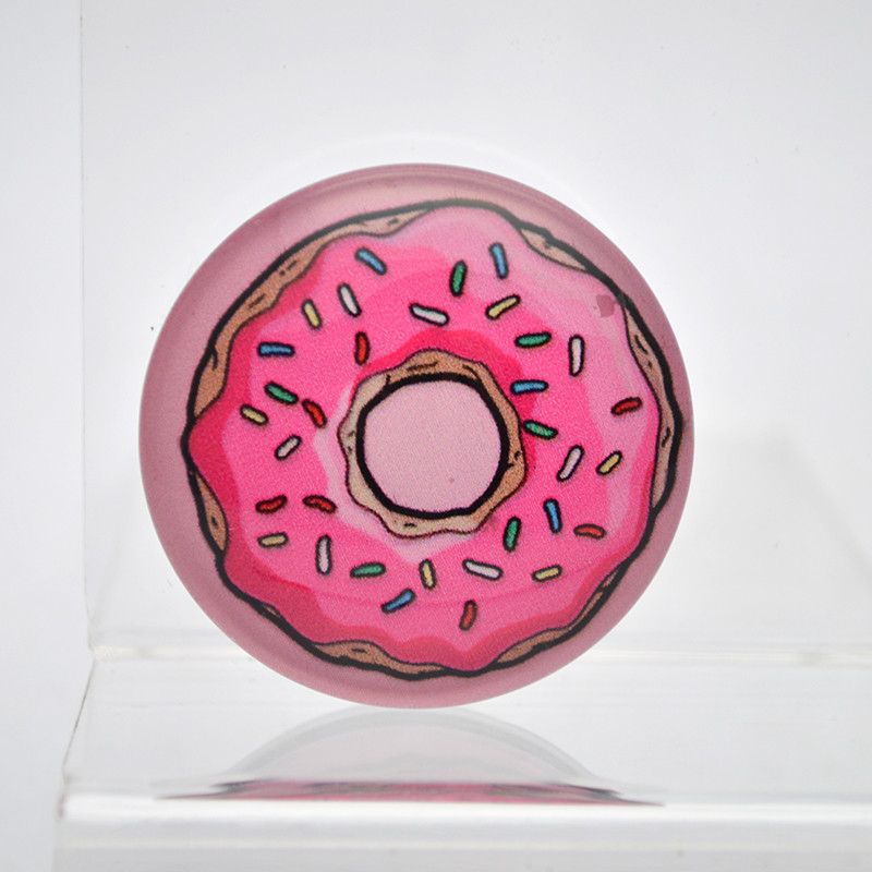 Універсальний тримач для телефону PopSocket (попсокет) Glass 3D Donut №1 (Пончик)