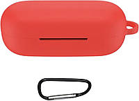 Силиконовый чехол с карабином для Huawei FreeBuds SE (на фрибадс СЕ) красный