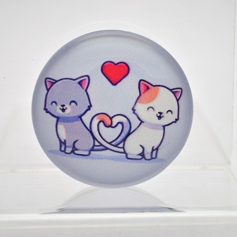 Універсальний тримач для телефону PopSocket (попсокет) Glass 3D Kitty №14