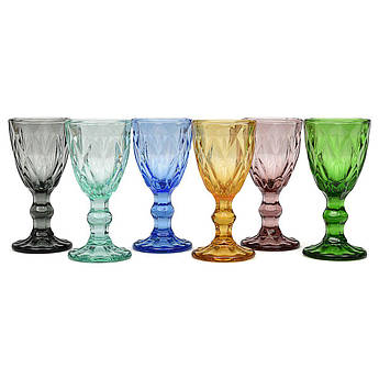 Набір з 6 чарок різного кольору Diamante Brandani