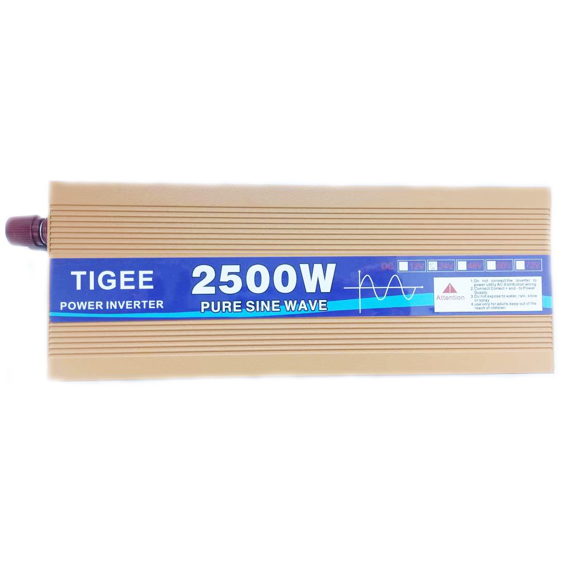 Інвертор Tigee Power 2500W 004 з 24 V на 220 V чиста синусоїда (1розетка) Yellow | Перетворювач напруги