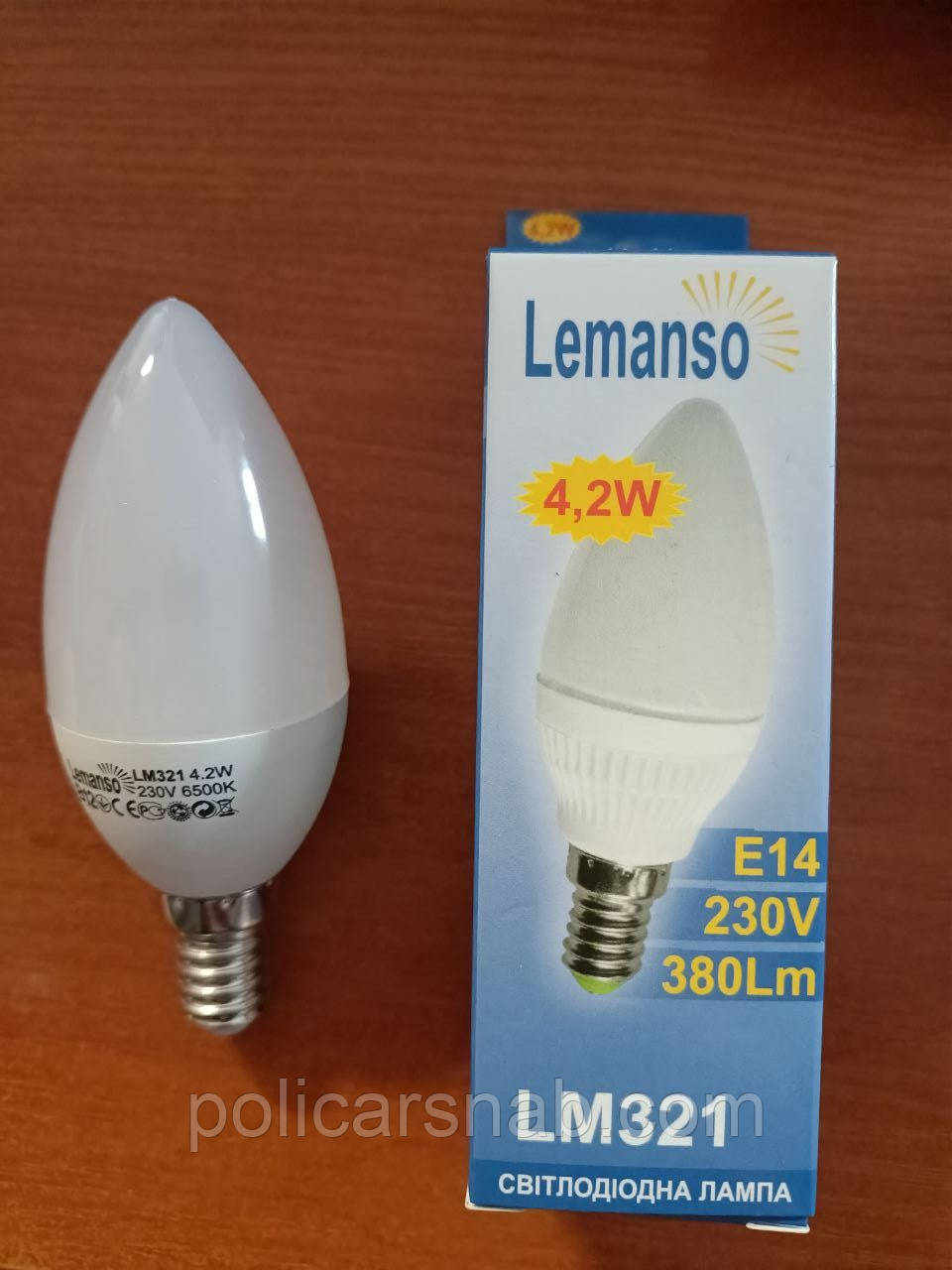 Лампа Lemanso світлодіодна 4,2W 4500К,6500К Е14 380Lm свічка LM321