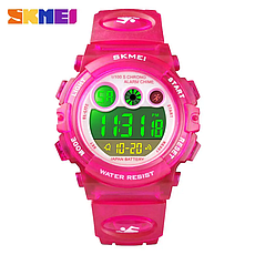 Дитячий наручний спортивний годинник Skmei 1451 Темно-рожевий, фото 3