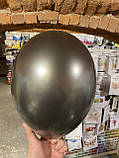 Латексна кулька хром срібний темний (асвальт) 13" / 90 / 33см Shiny Space Grey Gemar, фото 5