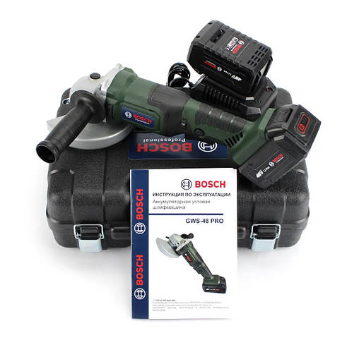 Аккумуляторная болгарка Bosch GWS-48 PRO 48V, 6Ah, УШМ Бош, шлифмашина ...