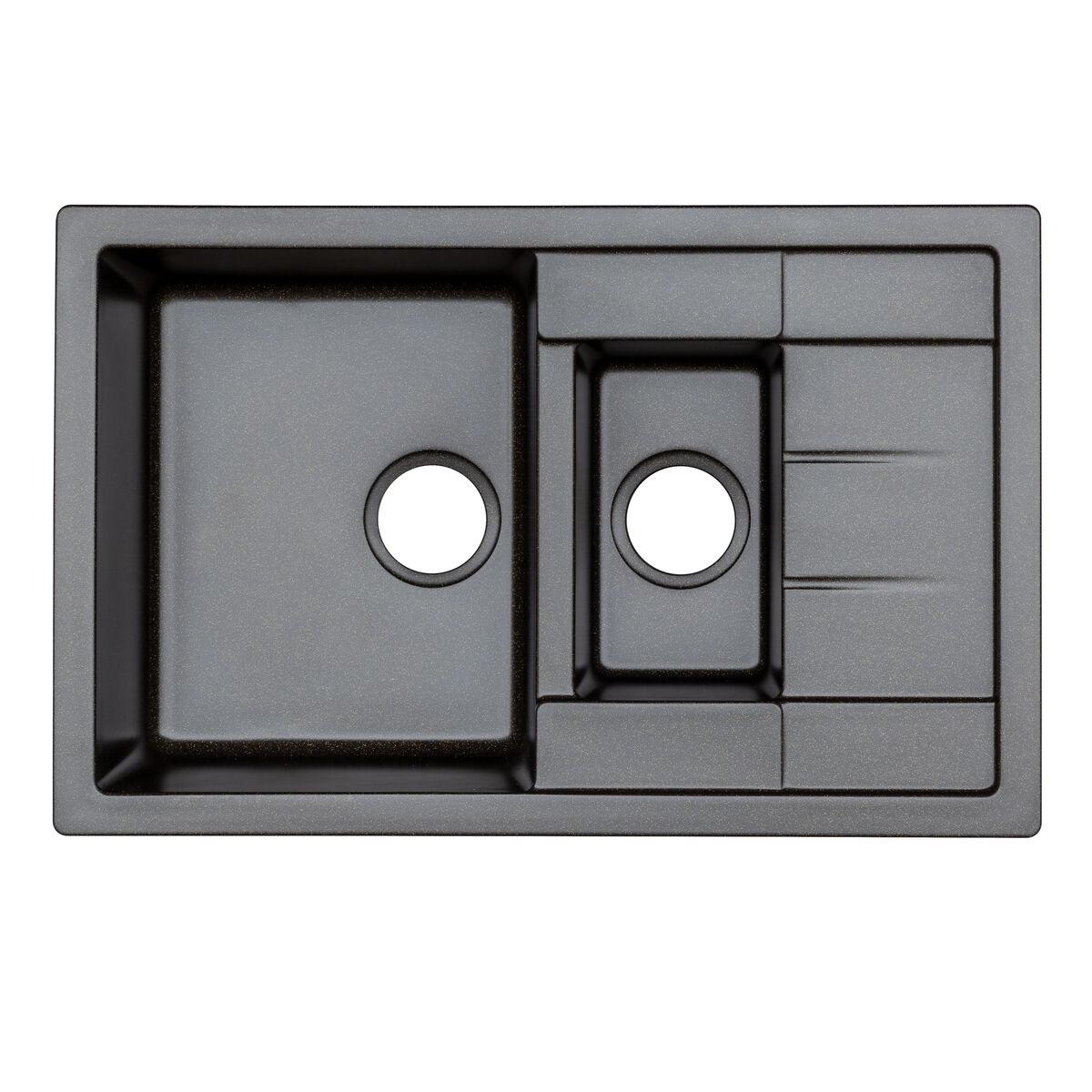 Мойка Гранитная для Кухни Platinum 7850W KESSAN Глянец Черная GOLD ...