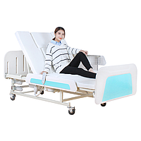Медицинская электрокровать с туалетом MIRID E36. Широкая кровать для инвалида. Кровать для реабилитации.