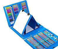 Набор для рисования Art Set (176 предметов) с мольбертом в чемоданчике Голубой