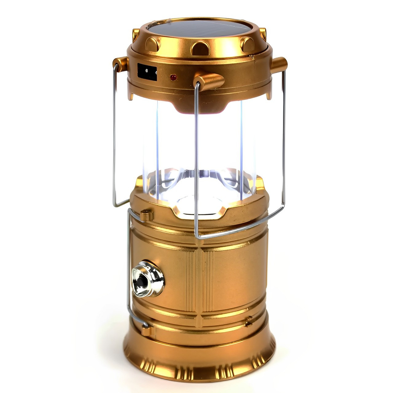 Ліхтар для кемпінгу із сонячною панеллю BL-5800 Золото, фото 1