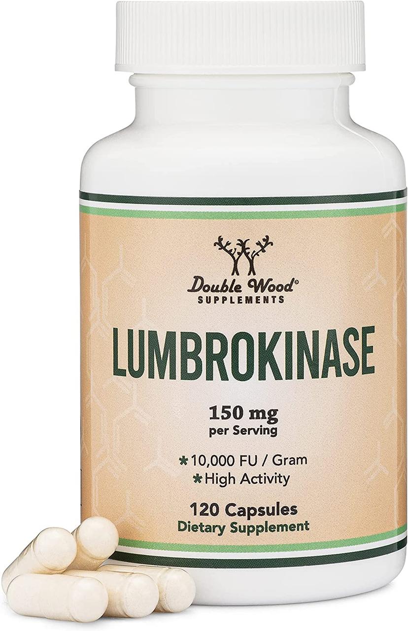 Double Wood Lumbrokinase / Люмброкіназа для підтримки здорового кровообігу 120 капсул