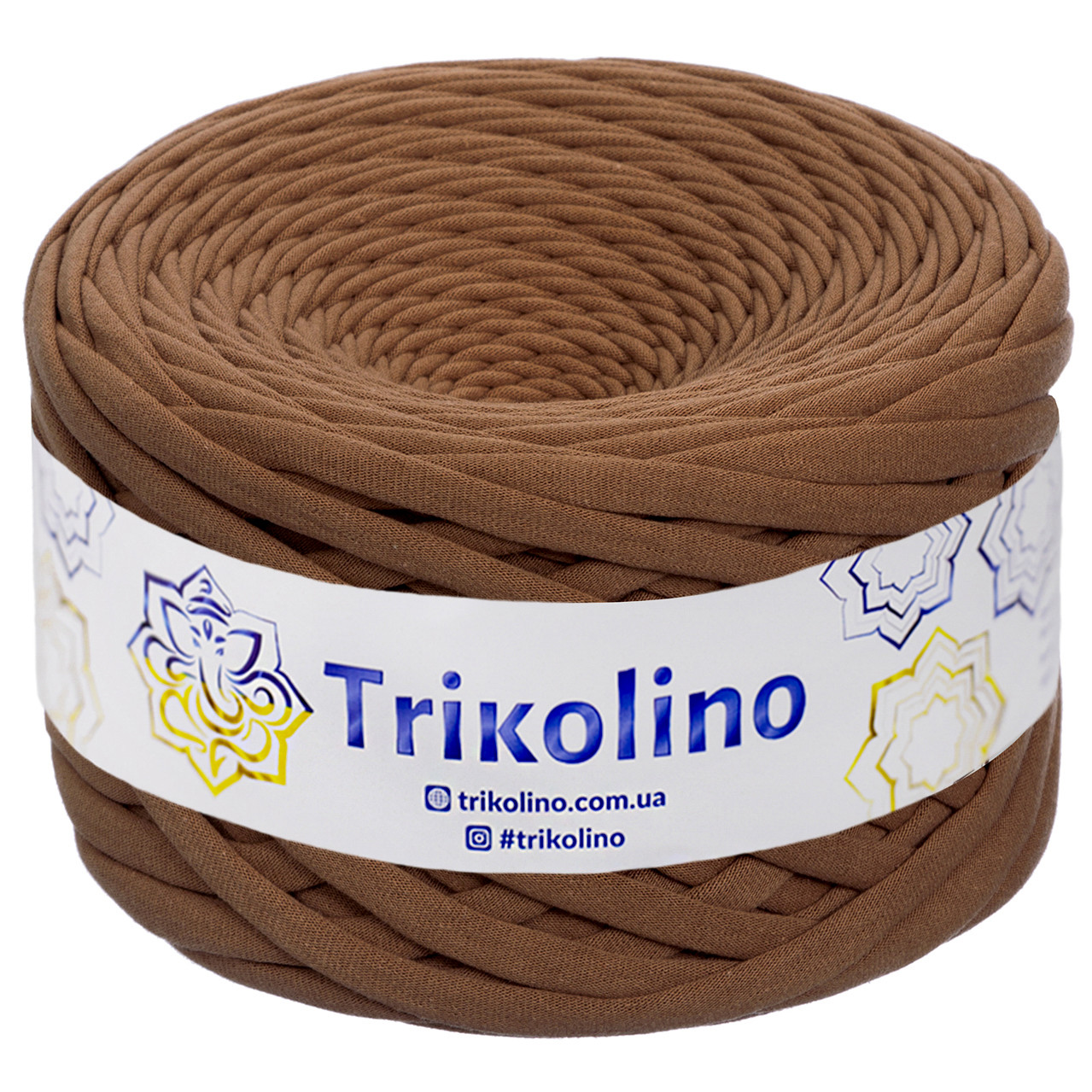 Трикотажна пряжа Trikolino, ширина нитки 7-9 мм., довжина мотка 100 м., Какао, фото 1