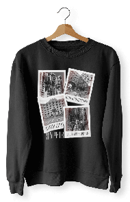 Світшот чорний та білий (унісекс) "Місто Харків, Місто Незламних"