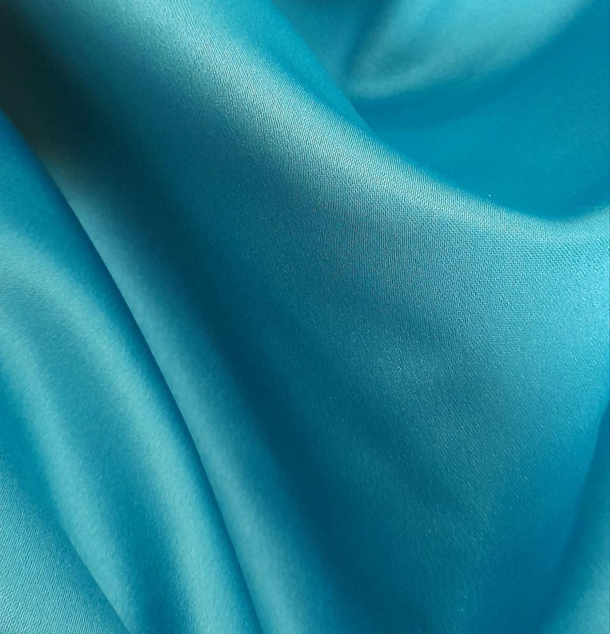 тканина атласна прокатна колір бірюзовий, фото 1