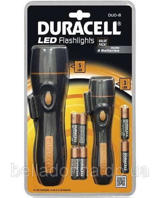 Набір аккумуляторних ліхтариків водонепроникних 2 шт. Duracell LED DUO-B (СТОК)