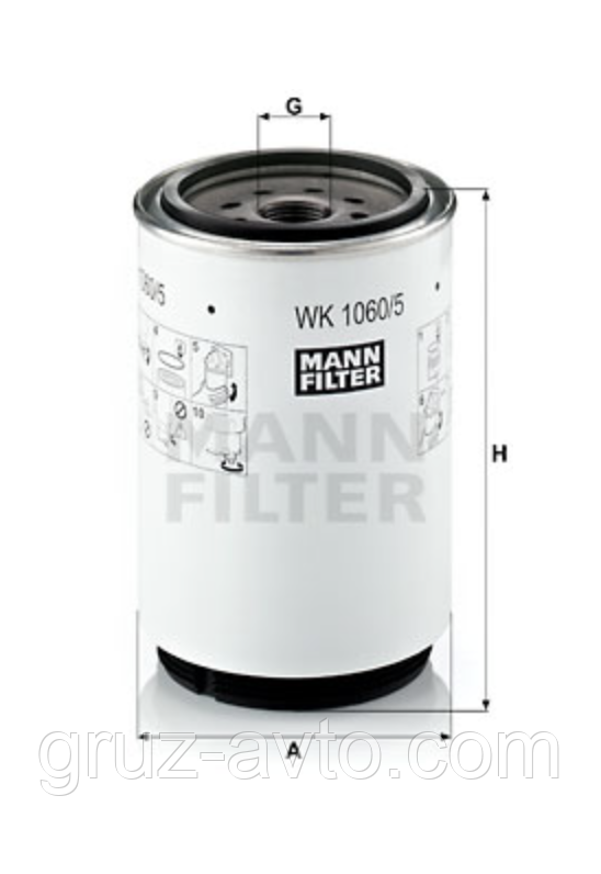 Оливний фільтр (гвинт) DAF 85 CF 95 XF XE280C-XF355M 01.97-09.02 / W 13 145/6 виробляє MANN
