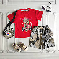 Детский летний костюм для мальчика, футболка и шорты