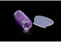 Силиконовый штамп/подушка для стемпинга 2,8 см + скрапер Фиолетовый CT:N1