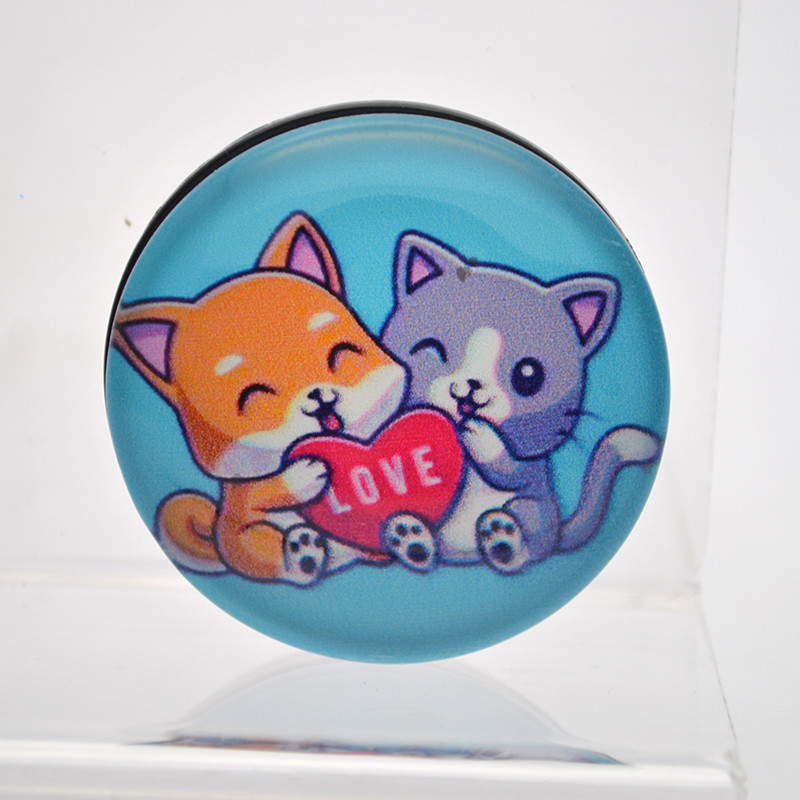 Універсальний тримач для телефону PopSocket (попсокет) PopSocket Glass 3D Kitty №34