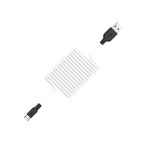 Кабель для зарядки телефона/ смартфона Hoco X21 USB - Type-C 2 A 1 м Білий/ Чорний (X21B), фото 4