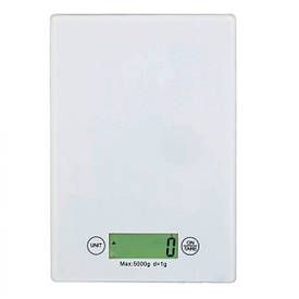 Ваги кухонне скло Domotec MS-912 (5 кг) + батарейки колір білий точні кухонні ваги для зважування