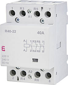 Контактор ETI R 40-22 40А 230V AC/DC 2NO+2NC 2463430 (модульний на din-рейку)