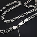 Срібна цепочка чоловіча товста на шию бісмарк. Ширина 7 мм. Довжина 60 см, фото 10