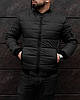 Куртка осіння чоловіча демісезонна стильна стьобана на манжеті чорна якісна курточка premium, фото 3