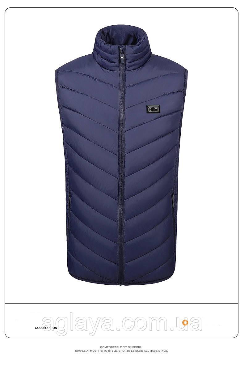 Жилетка з підігрівом USB, темно-синя,L, фото 1