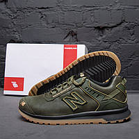 Мужские кожаные кроссовки New Balance Clasic Green, кроссовки для мужчин повседневные нью беленс