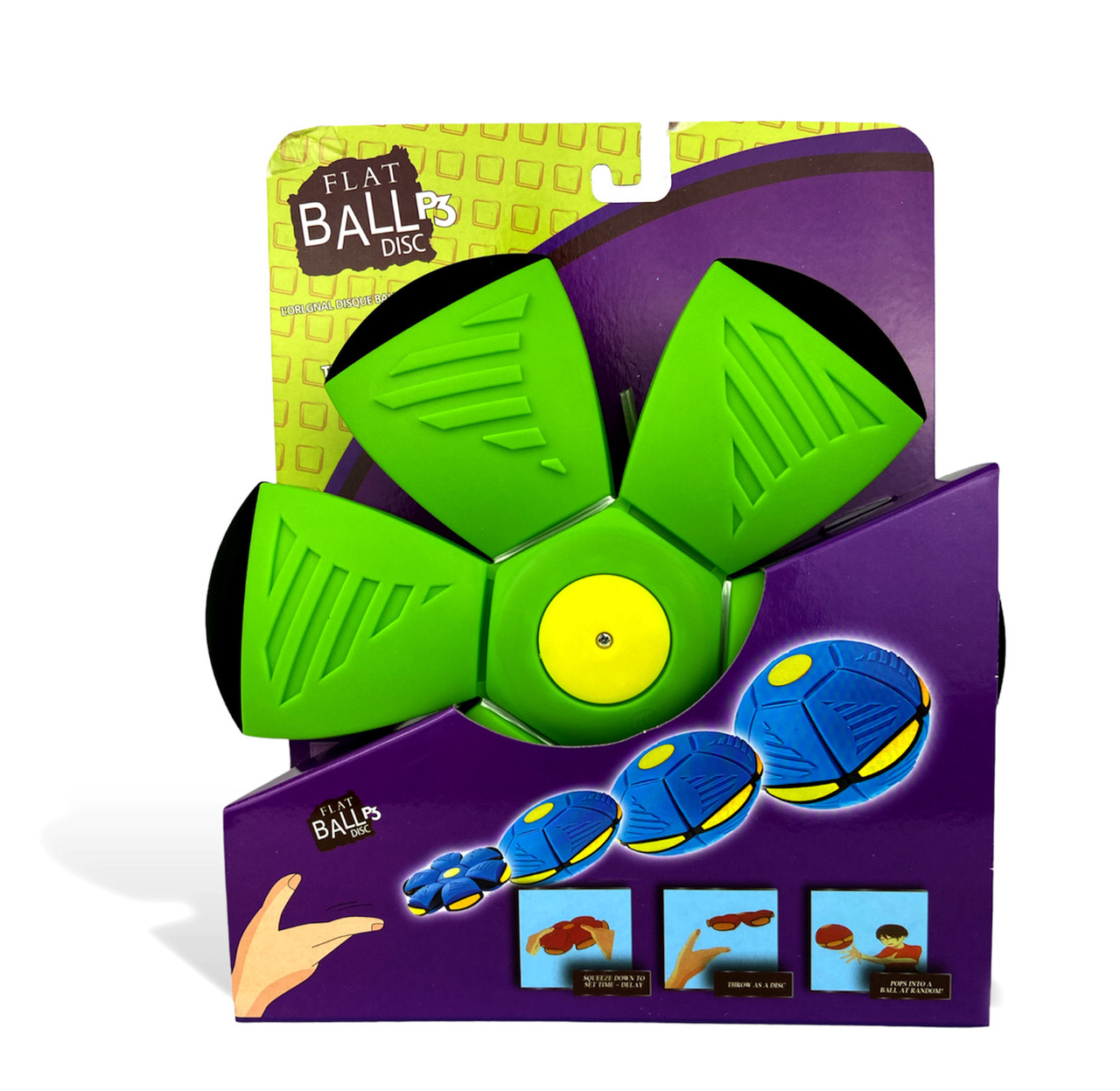 Складаний ігровий м'яч-трансформер Зелений Funny BALL Disc Світиться М'яч-Диск для фрісбі (3шт диоди)