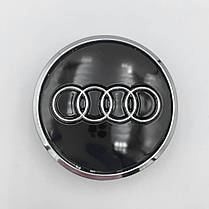 Ковпачки (заглушки) в литі диски AUDI (Ауді) 61 мм Чорний Хром обід (8W0601170, 4M0601170), фото 5