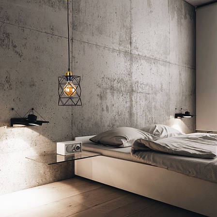 Бронзовий підвіс з чорним плафоном лофт (56-PR105F-1 BRZ+BK), фото 2