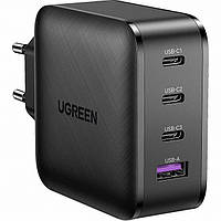 Мережевий зарядний пристрій Ugreen GaN X 65w (CD224) USB + 3xType-C PD GaN Charger Black (70774)