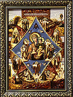 Икона из янтаря " Неопалимая купина " 30x40 см, икона янтарная