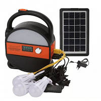 💚Павербанк-ліхтар переносний з лампочками Solar Light AT-9017 9000mah, Вбудований акумулятор, 3 лампочки, USB