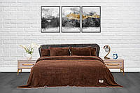 Покривало-плед із наволочками 220x240 Тм Zeron Косичка колір коричневий