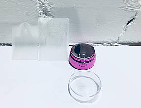 Штамп для стемпінга (для дизайну) - хром круглий, маленький, - 3,5 см. Рожевий - CT:N9